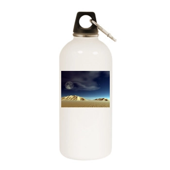 Desert White Water Bottle With Carabiner