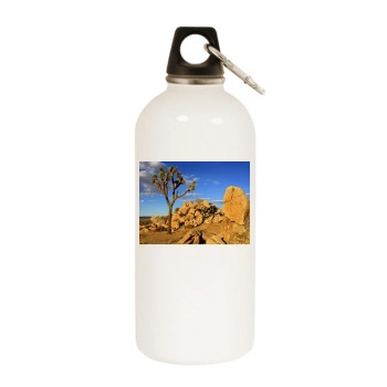 Desert White Water Bottle With Carabiner