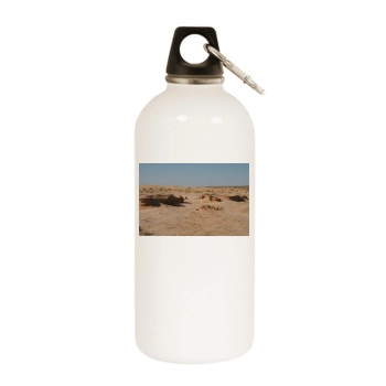 Desert White Water Bottle With Carabiner