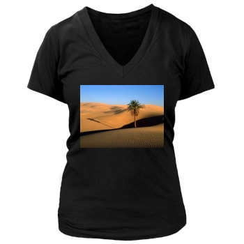 Desert Women's Deep V-Neck TShirt