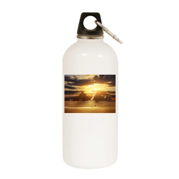 Desert White Water Bottle With Carabiner