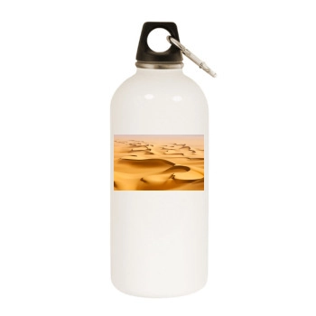 Desert White Water Bottle With Carabiner