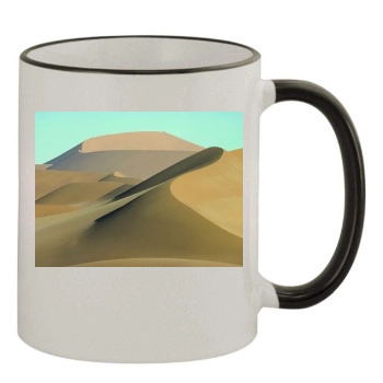 Desert 11oz Colored Rim & Handle Mug