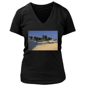 Desert Women's Deep V-Neck TShirt