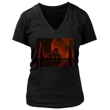 Desert Women's Deep V-Neck TShirt