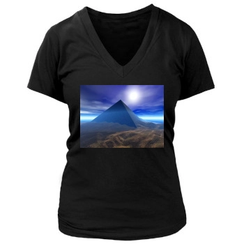 Desert Women's Deep V-Neck TShirt