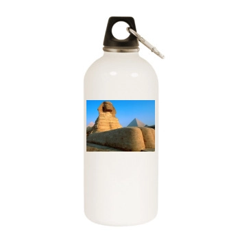 Desert White Water Bottle With Carabiner