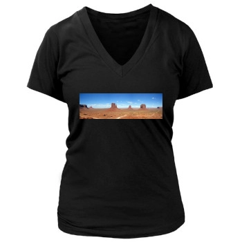 Desert Women's Deep V-Neck TShirt