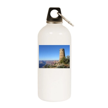 Desert White Water Bottle With Carabiner