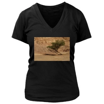 Desert Women's Deep V-Neck TShirt