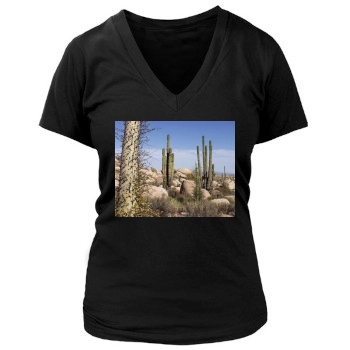 Desert Women's Deep V-Neck TShirt