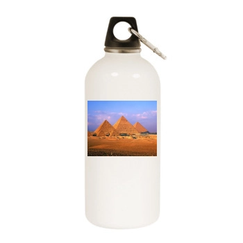 Desert White Water Bottle With Carabiner