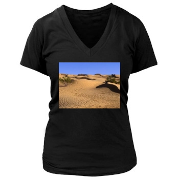 Desert Women's Deep V-Neck TShirt