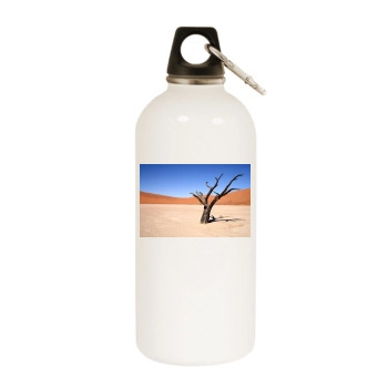 Desert White Water Bottle With Carabiner