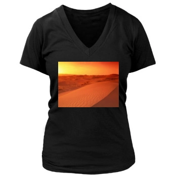 Desert Women's Deep V-Neck TShirt