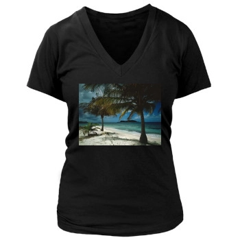 Islands Women's Deep V-Neck TShirt