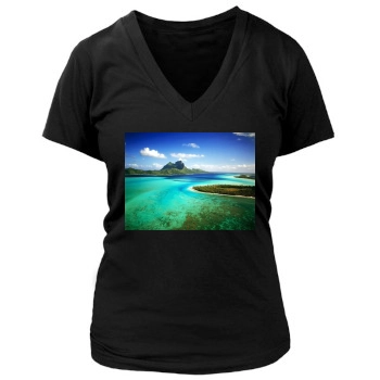 Islands Women's Deep V-Neck TShirt