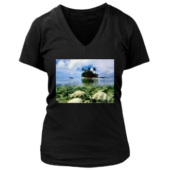 Islands Women's Deep V-Neck TShirt