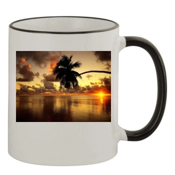 Islands 11oz Colored Rim & Handle Mug