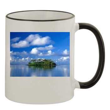 Islands 11oz Colored Rim & Handle Mug