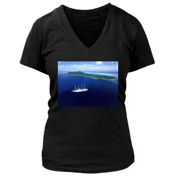 Islands Women's Deep V-Neck TShirt