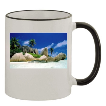 Islands 11oz Colored Rim & Handle Mug