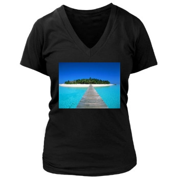 Islands Women's Deep V-Neck TShirt