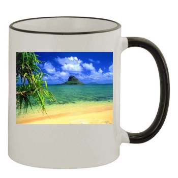 Islands 11oz Colored Rim & Handle Mug