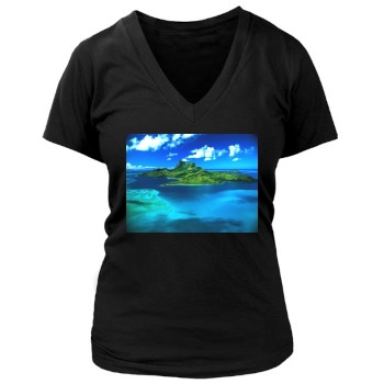 Islands Women's Deep V-Neck TShirt