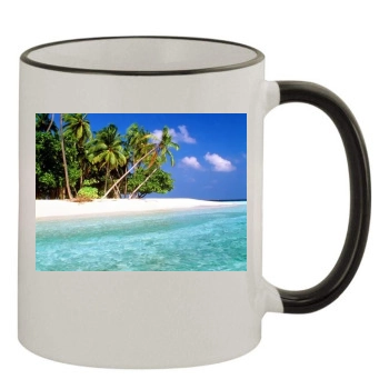 Islands 11oz Colored Rim & Handle Mug