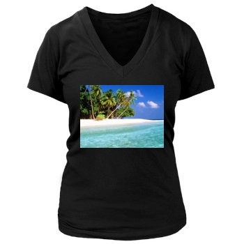 Islands Women's Deep V-Neck TShirt