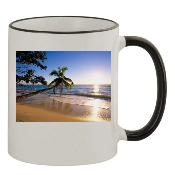 Islands 11oz Colored Rim & Handle Mug