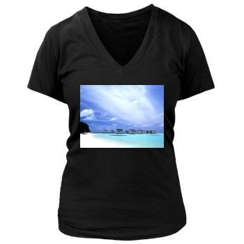 Oceans Women's Deep V-Neck TShirt