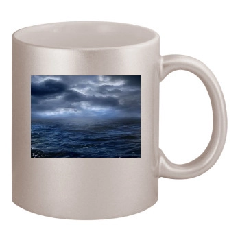 Oceans 11oz Metallic Silver Mug