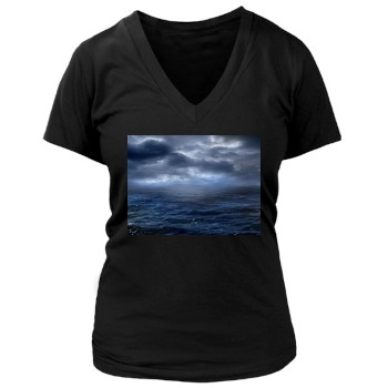 Oceans Women's Deep V-Neck TShirt