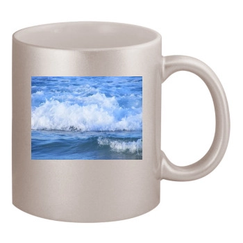 Oceans 11oz Metallic Silver Mug