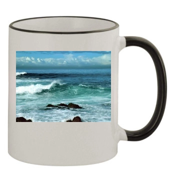 Oceans 11oz Colored Rim & Handle Mug