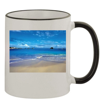 Oceans 11oz Colored Rim & Handle Mug