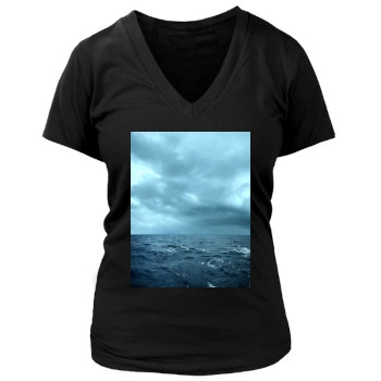 Oceans Women's Deep V-Neck TShirt