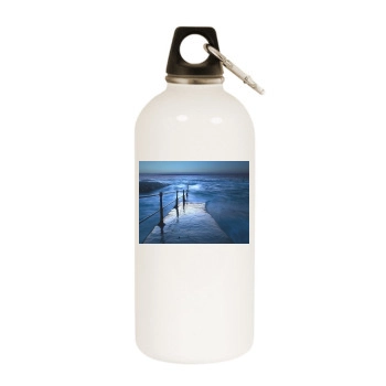 Oceans White Water Bottle With Carabiner