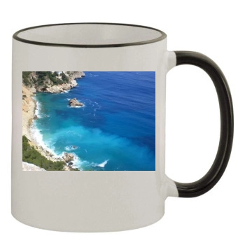 Oceans 11oz Colored Rim & Handle Mug