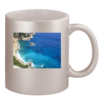 Oceans 11oz Metallic Silver Mug