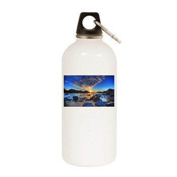 Oceans White Water Bottle With Carabiner