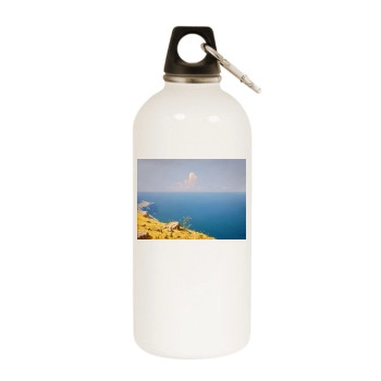 Oceans White Water Bottle With Carabiner