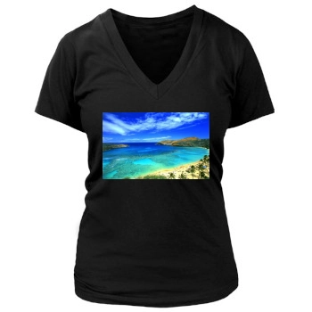 Oceans Women's Deep V-Neck TShirt