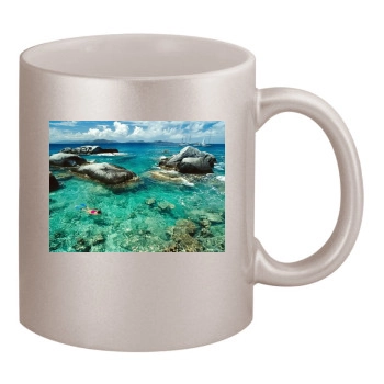 Oceans 11oz Metallic Silver Mug