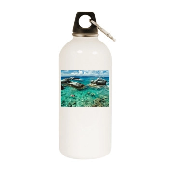 Oceans White Water Bottle With Carabiner