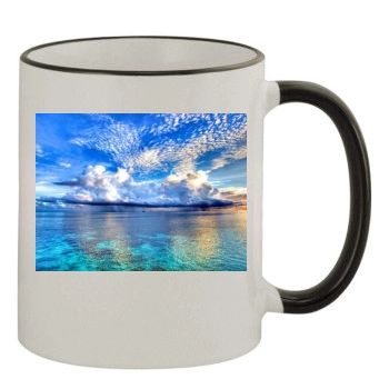 Oceans 11oz Colored Rim & Handle Mug