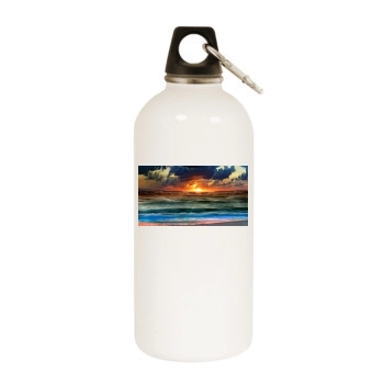 Oceans White Water Bottle With Carabiner