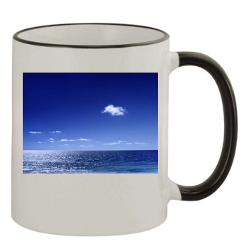 Oceans 11oz Colored Rim & Handle Mug